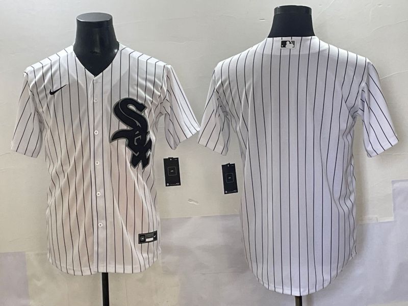 Men 2025 Chicago White Sox Blank White Stripe Game Nike MLB Jersey style 1->chicago white sox->MLB Jersey